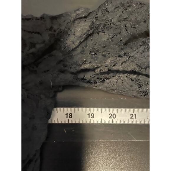 VTG Neiman Marcus Womens Dress 8 Petite Black Floral Lace Satin Goth Victorian - Picture 6 of 9